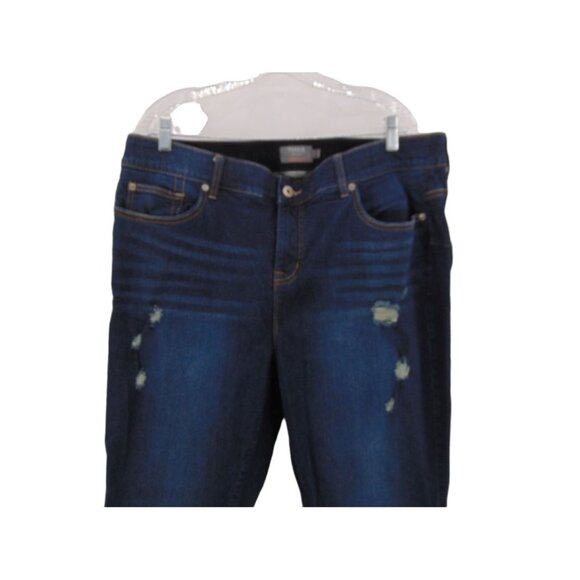 Torrid Bombshell Skinny Dark Blue Jeans 22T 22 Tall Stretch Denim Distressed - Picture 2 of 15